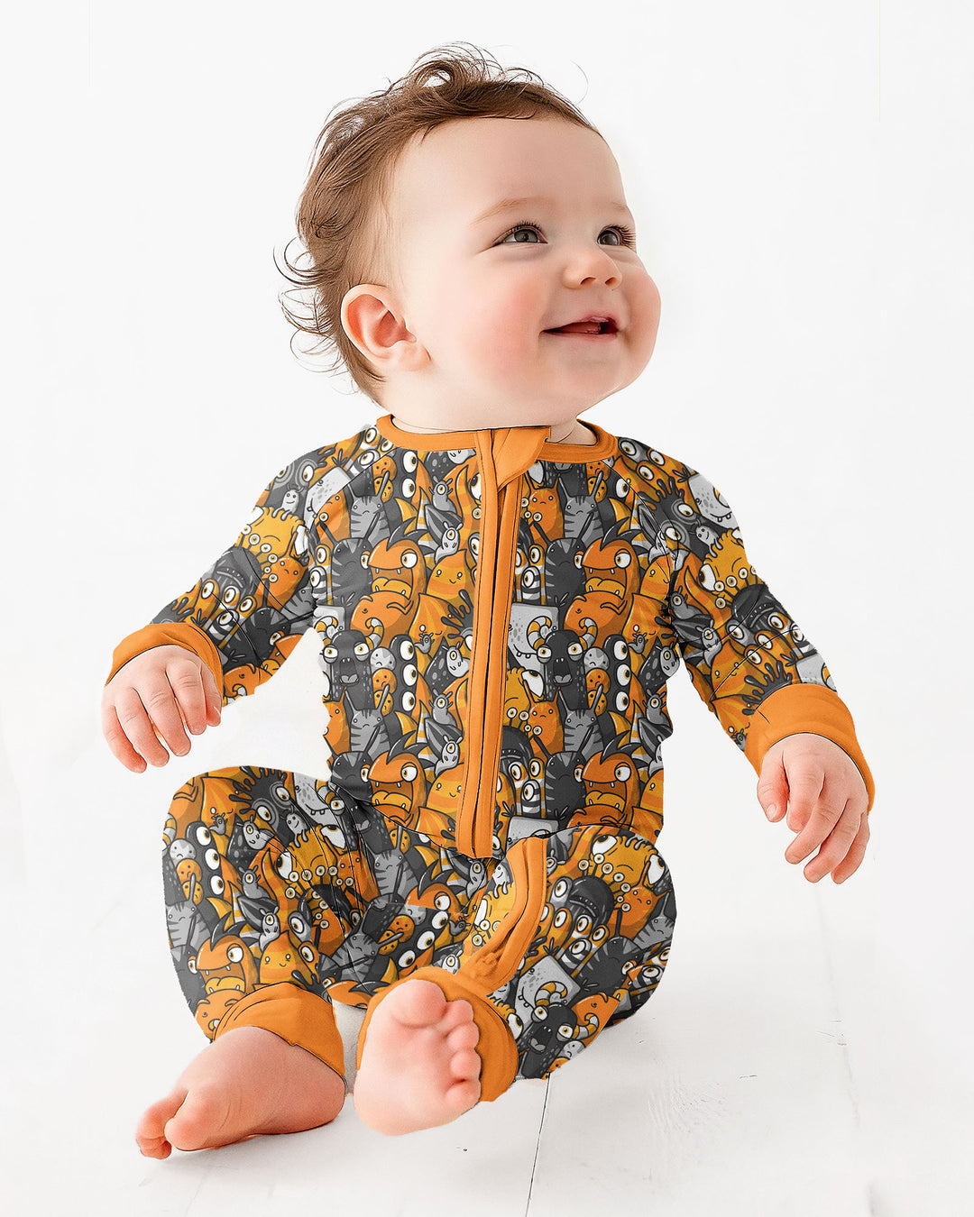 Colorful Doodle Monster Friends Bamboo Convertible Zippy