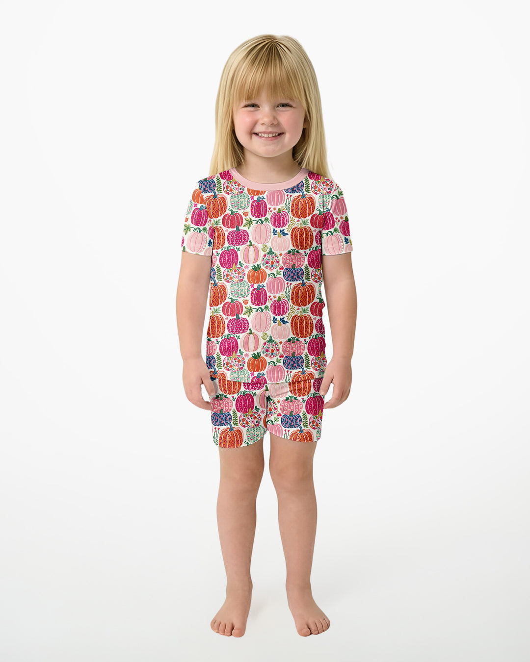 Pumpkin & Bloom Bamboo Two Piece Short Sleeve Shorts Pajama Set