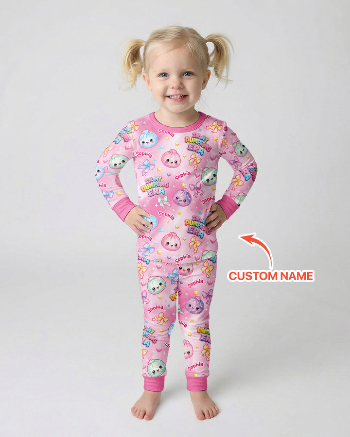 Custom Name In My Dumpling Era Bamboo Two Piece Long Sleeve Pajama Set