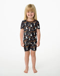 Retro Halloween Whimsy Bamboo Two Piece Short Sleeve Shorts Pajama Set