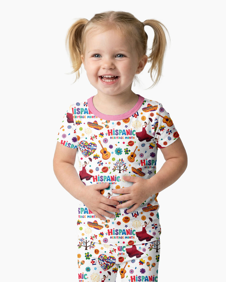 Fiesta Hispanic Heritage Month Bamboo Two Piece Short Sleeve Pajama Set