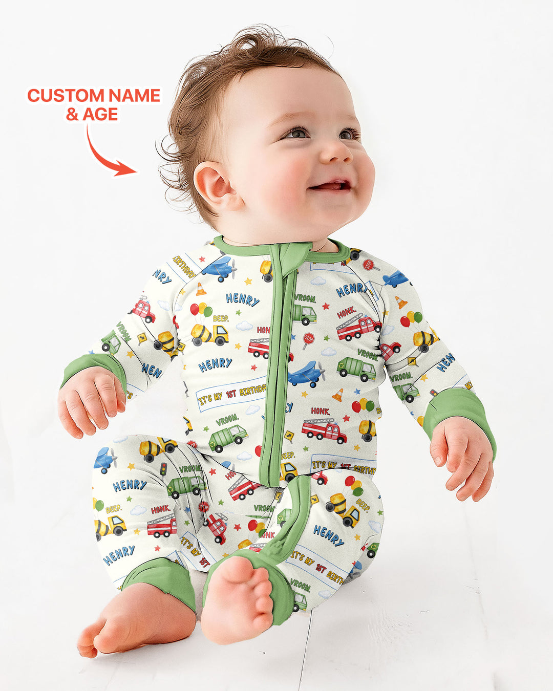 Personalized Transportation Birthday Bamboo Convertible Zippy