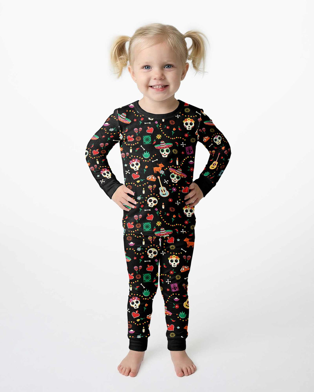 Day of the Dead Bamboo Two Piece Long Sleeve Pajama Set