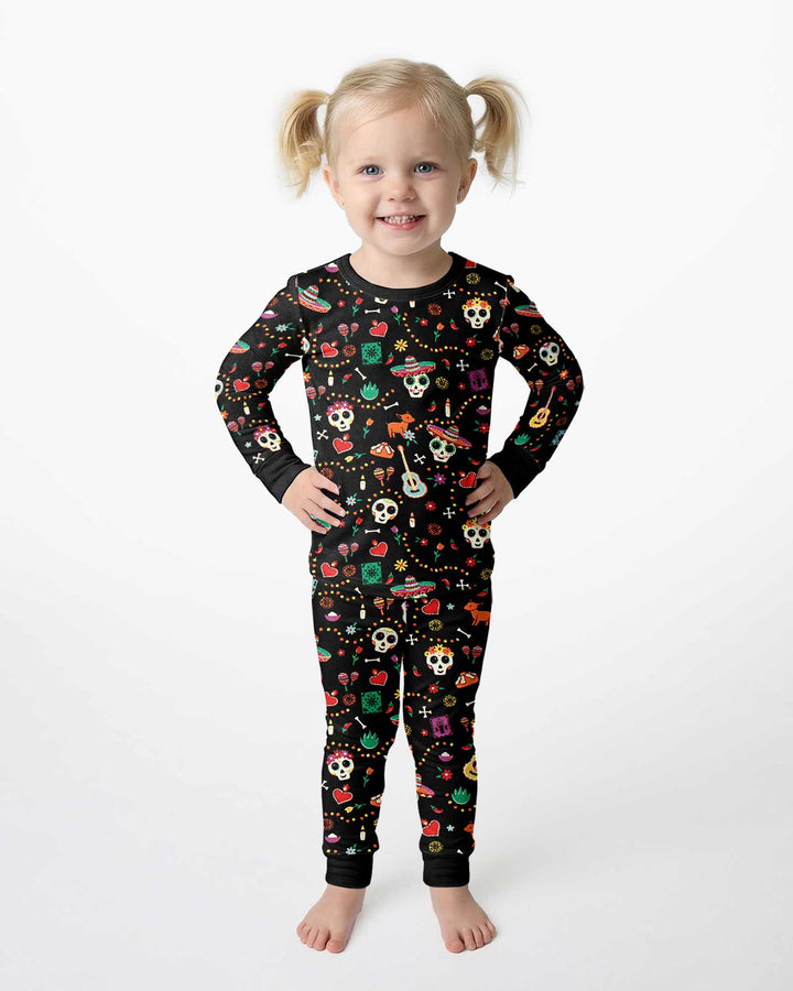 Day of the Dead Bamboo Two Piece Long Sleeve Pajama Set