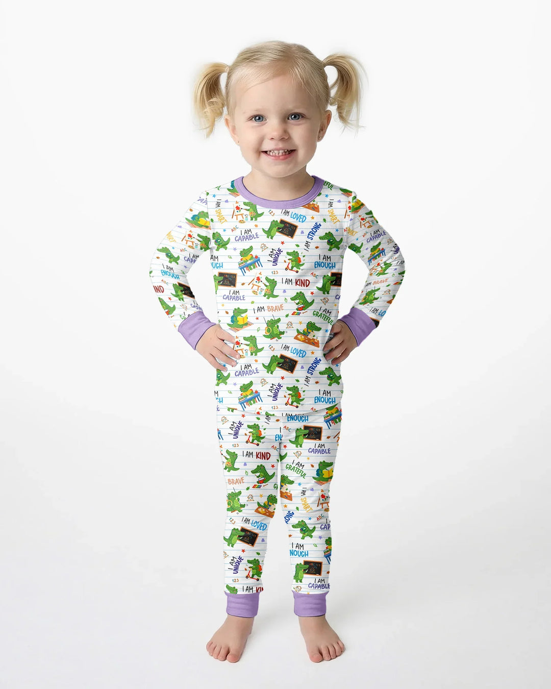 Brave Gator Days Bamboo Two Piece Long Sleeve Pajama Set