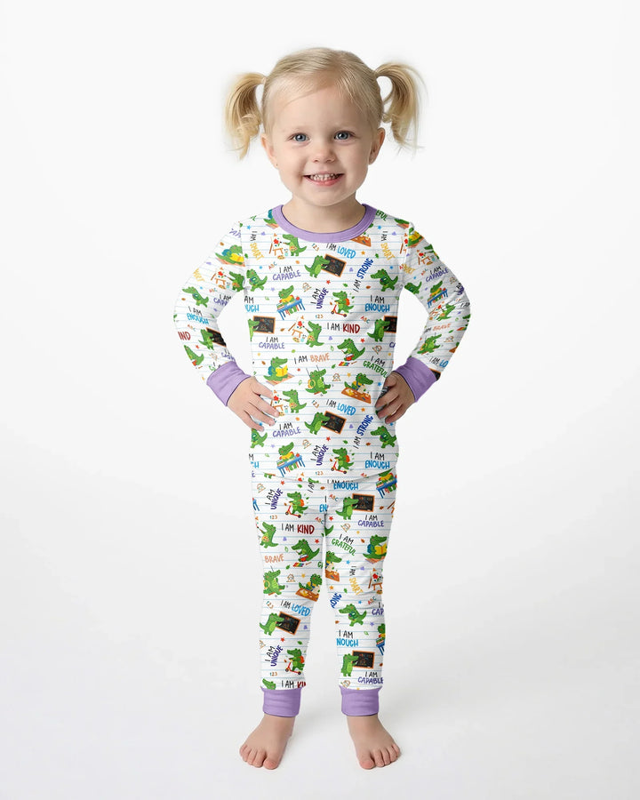 Brave Gator Days Bamboo Two Piece Long Sleeve Pajama Set