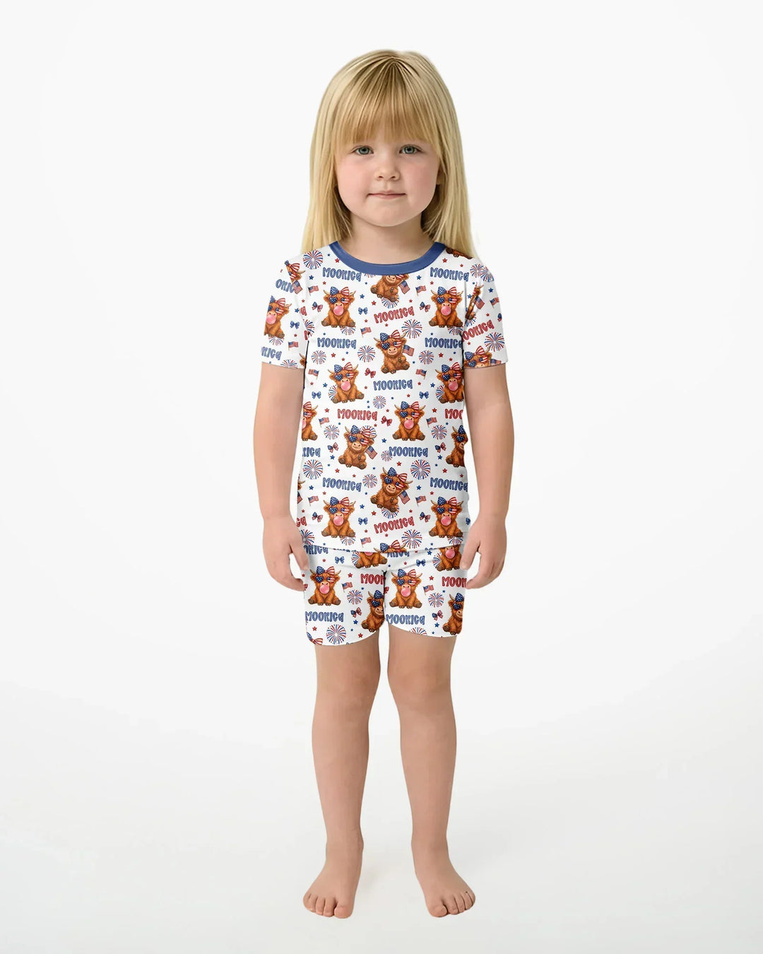 Moo-Rica Cowgirl Bamboo Two Piece Short Sleeve Shorts Pajama Set