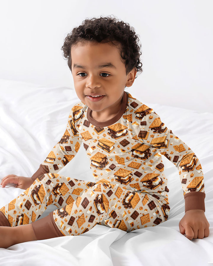 Cute Smore Bamboo Two Piece Long Sleeve Pajama Set