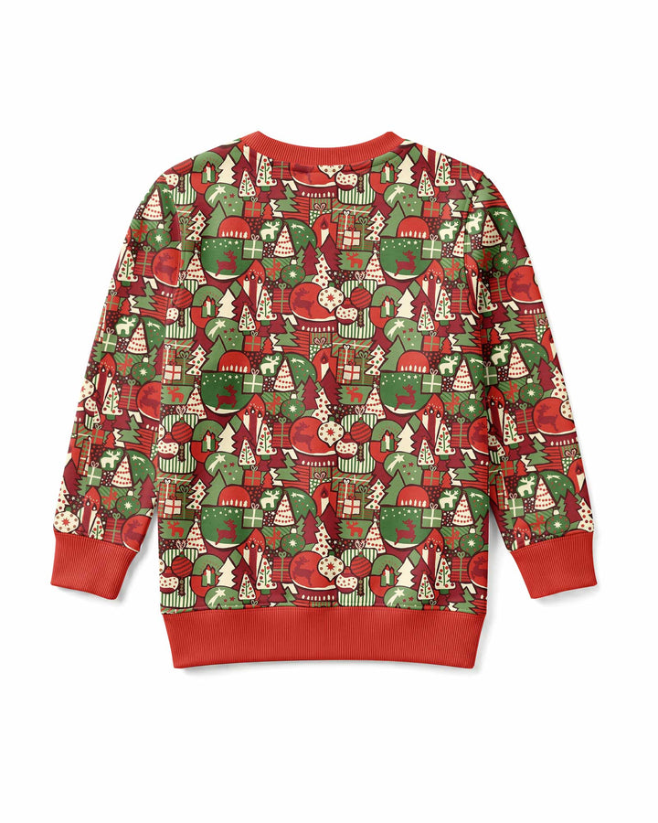 Christmas Time Mosaic Bamboo Crewneck Sweatshirt