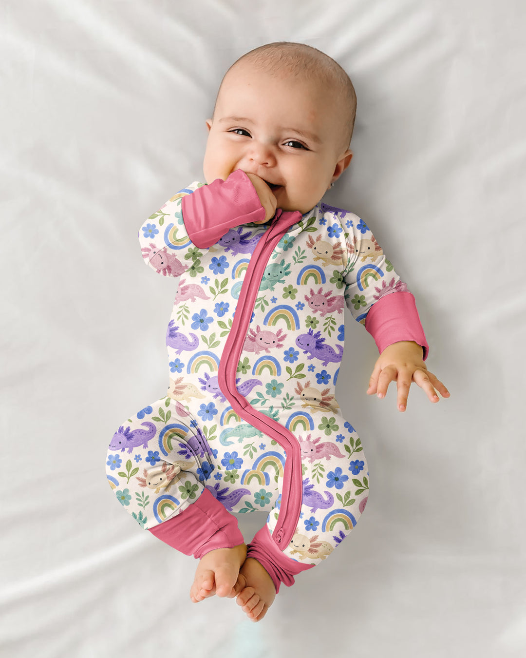 Axolotl Rainbow Bamboo Convertible Zippy