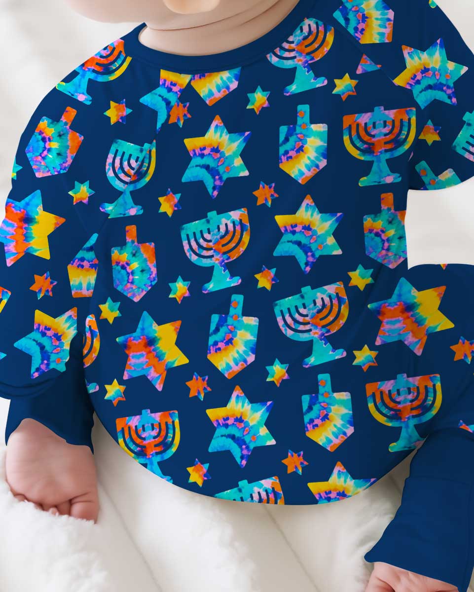 Hanukkah Tie Dye Matching Family Bamboo Convertible Zippy