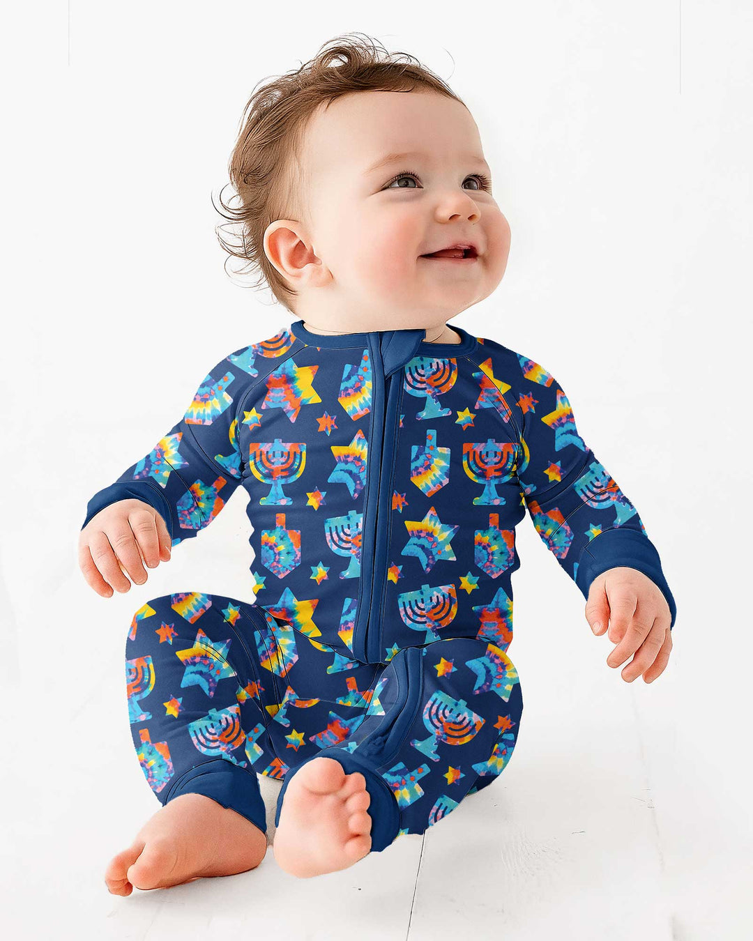 Hanukkah Tie Dye Matching Family Bamboo Convertible Zippy