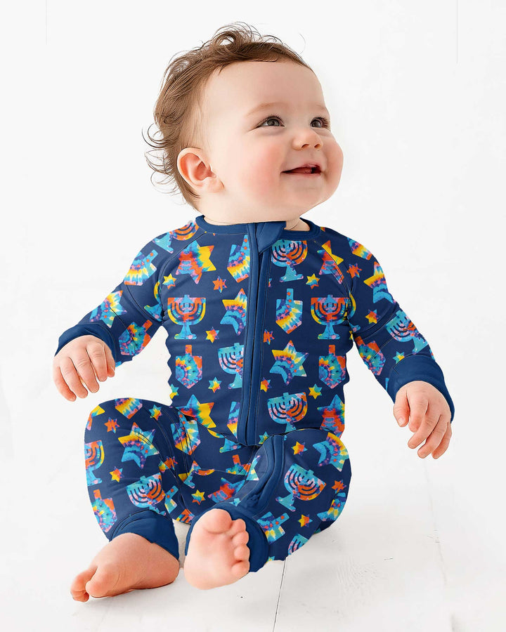 Hanukkah Tie Dye Matching Family Bamboo Convertible Zippy