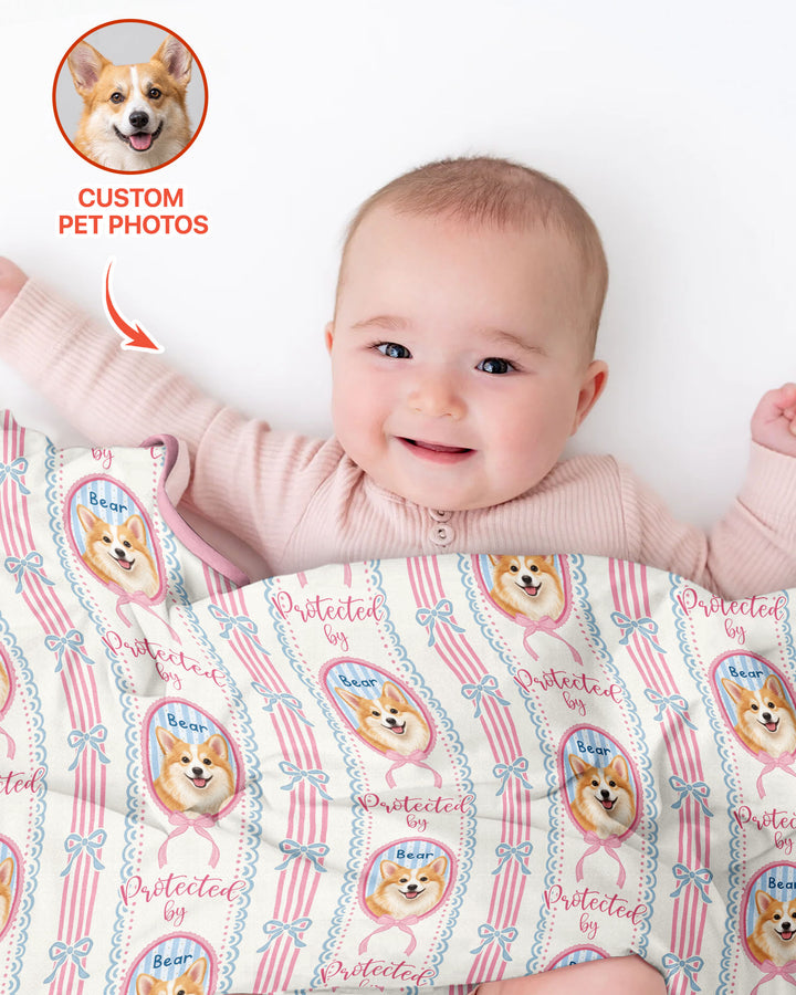 Custom Coquette Pet Photo Little Protector Bamboo Blanket
