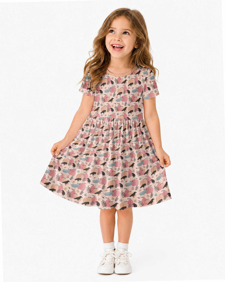 Pastel Pumpkin Patch Bamboo Twirl Dress