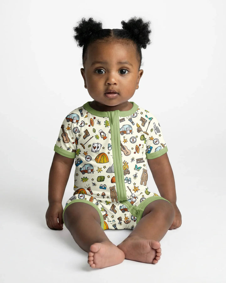 Love Camping Matching Family Bamboo Shorty Zippy