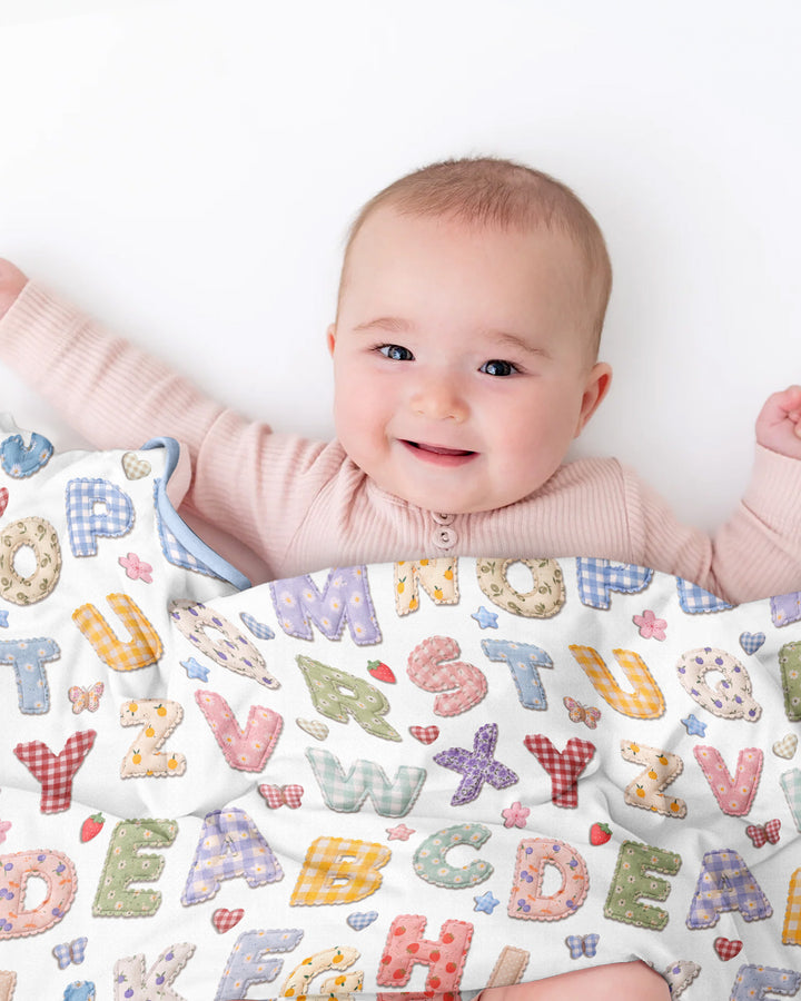 Fabric Alphabet Letters Bamboo Blanket