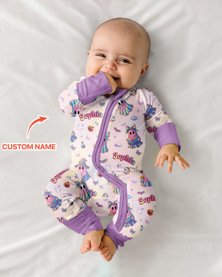 Holographic Cute Ghost Bamboo Convertible Zippy