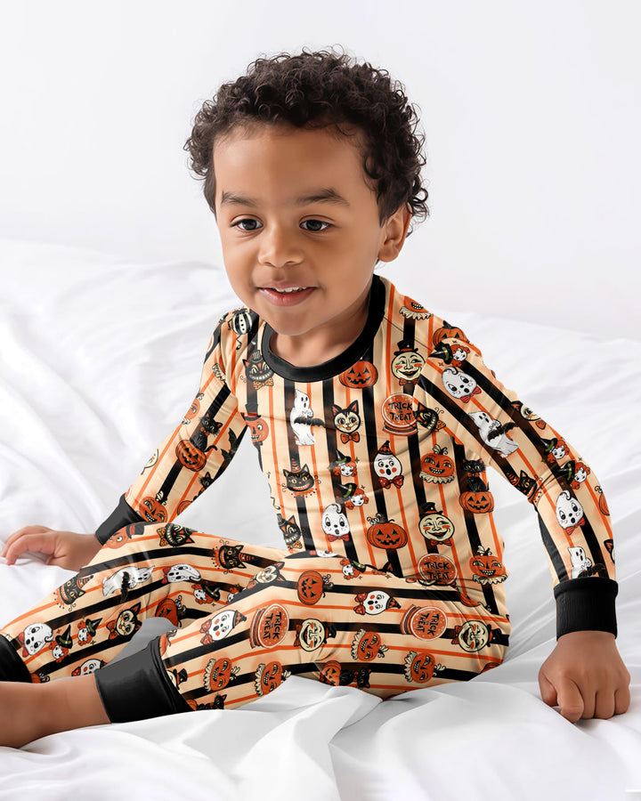 Vintage Halloween Bamboo Two Piece Long Sleeve Pajama Set