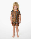 Pumpkin Monsters Bamboo Two Piece Short Sleeve Shorts Pajama Set