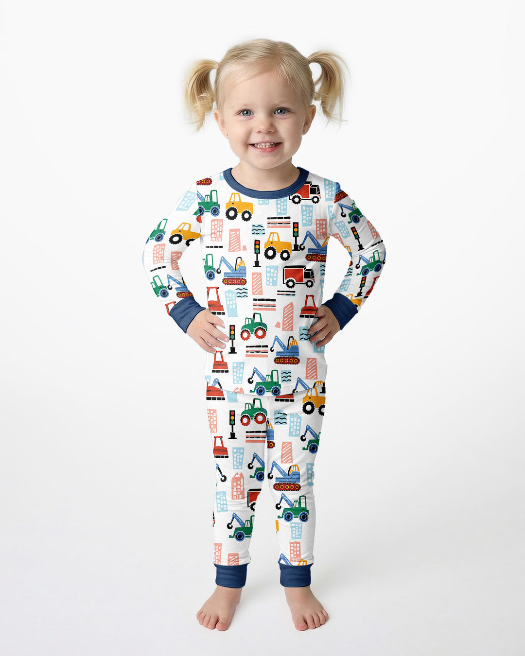 Little Builders Bamboo Two Piece Long Sleeve Pajama Set