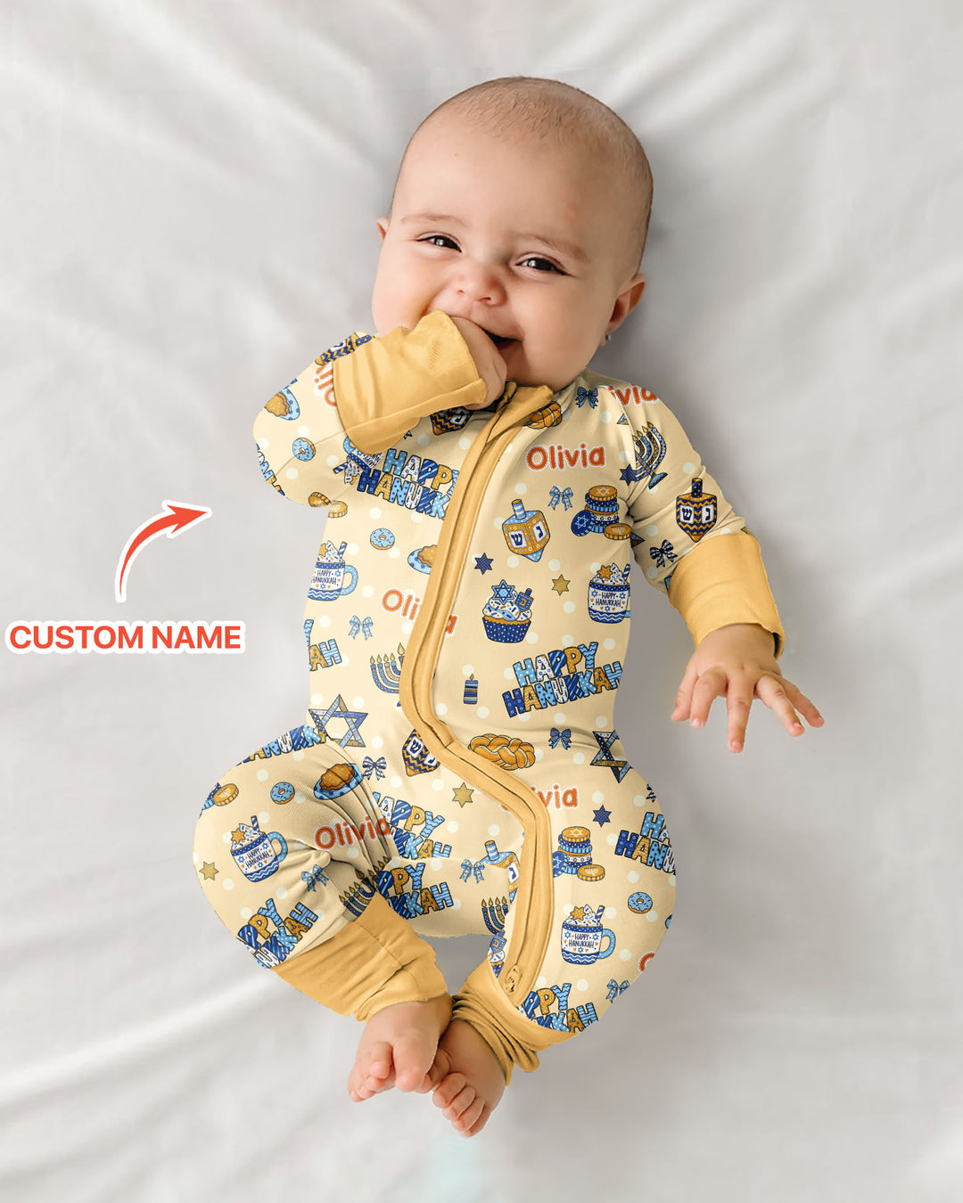 Custom Name Jewish Holiday Bamboo Convertible Zippy