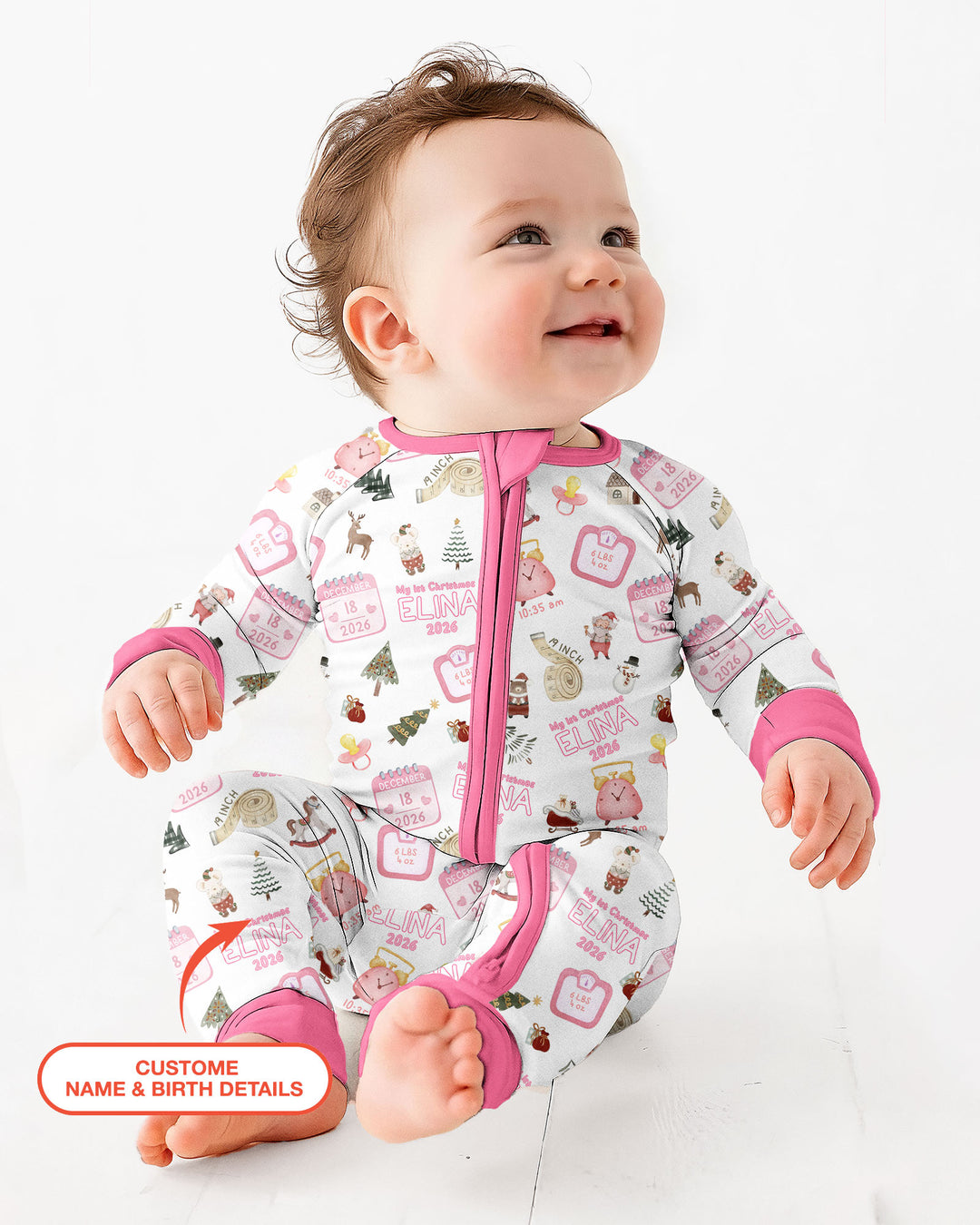 Personalized Baby's First Christmas Bamboo Convertible Zippy