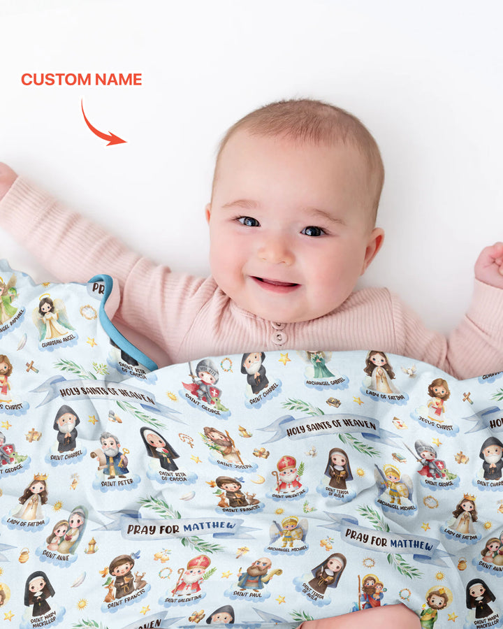 Holy Saints of Heaven Custom Name Bamboo Blanket