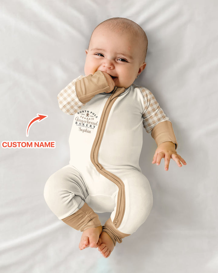 Custom Name Gingerbread Bakery Bamboo Convertible Zippy