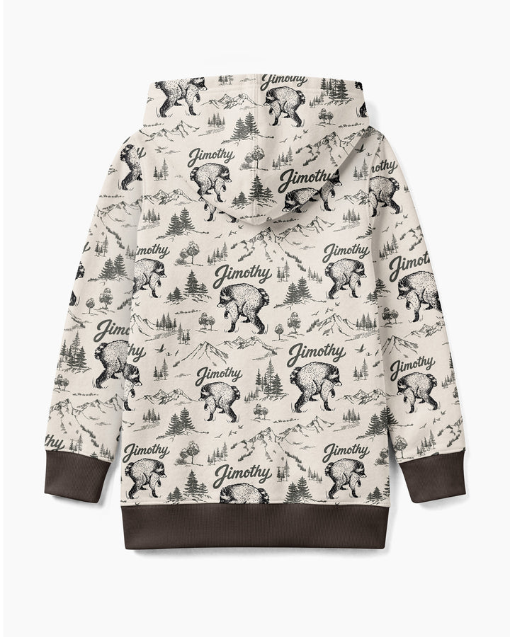 Vintage Jimothy Racoon Family Matching Bamboo Zip Hoodie