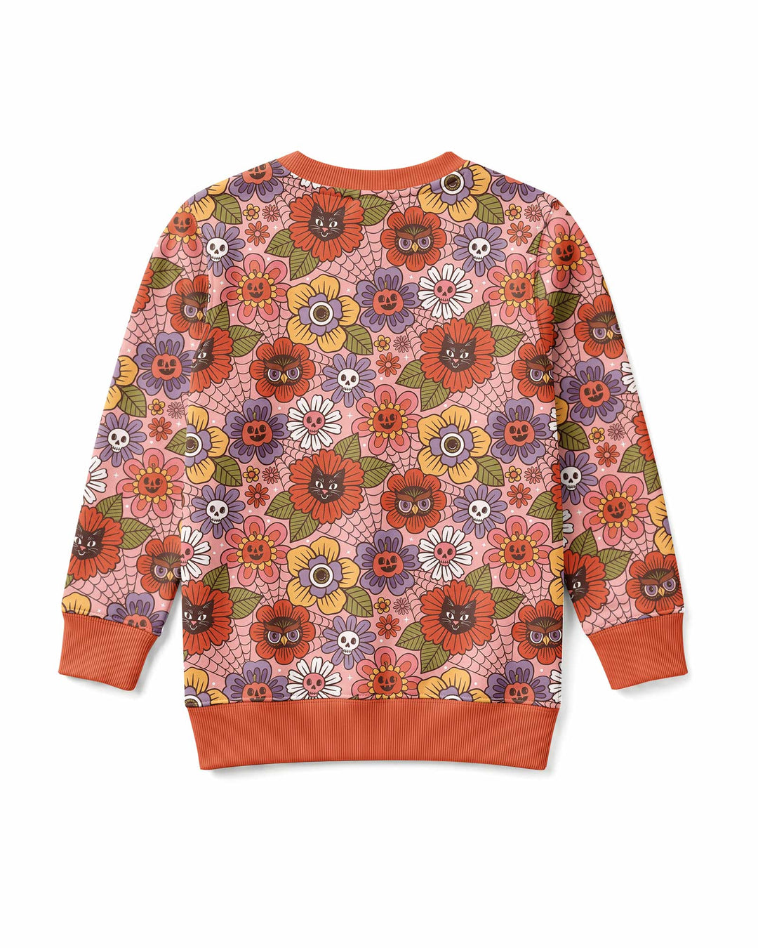 70s Halloween Floral Bamboo Crewneck Sweatshirt