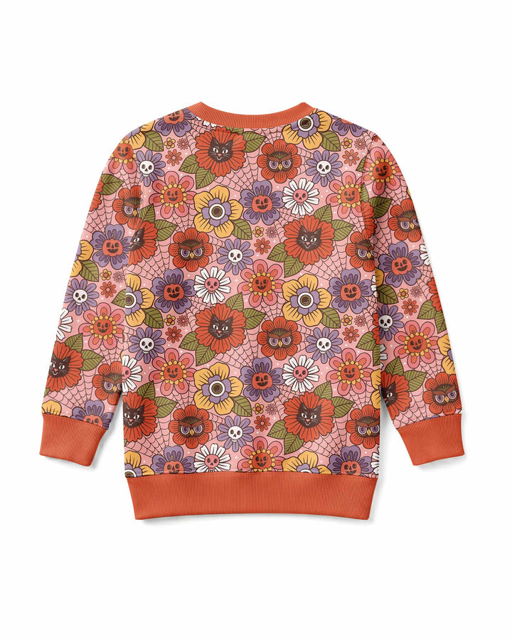 70s Halloween Floral Bamboo Crewneck Sweatshirt