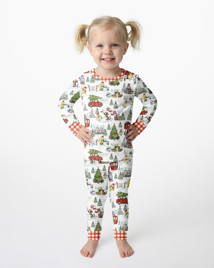 Holiday Village Friends Bamboo Two Piece Long Sleeve Pajama Set