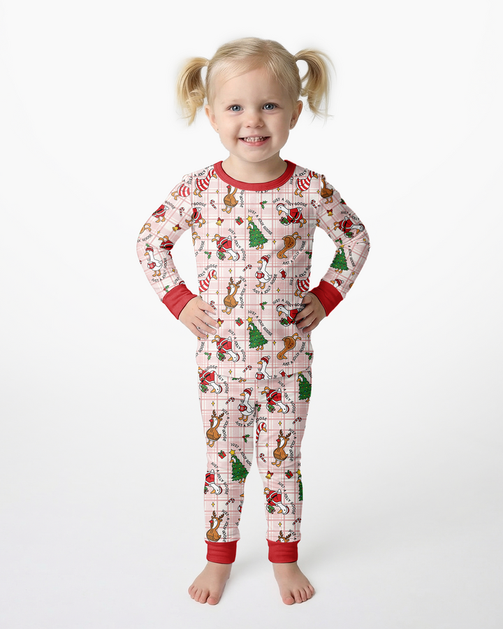 Jolly Goose Christmas Bamboo Two Piece Long Sleeve Pajama Set