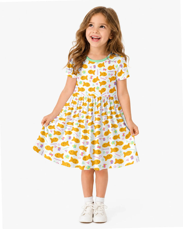 Cheesy Fishies Family Matching Bamboo Twirl Dress