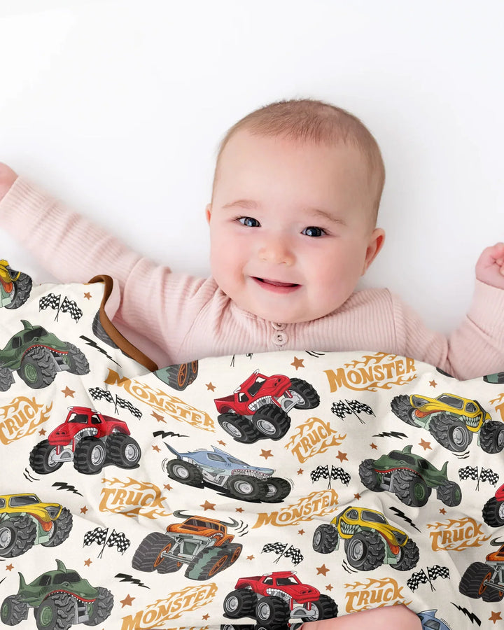 Vroom Vroom Monster Truck Bamboo Blanket