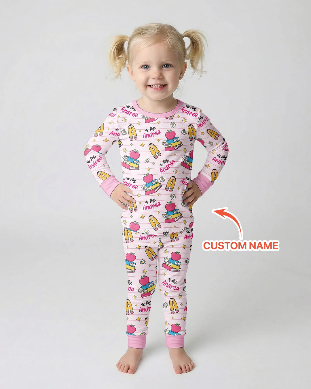 First Day of School Bamboo Two Piece Long Sleeve Pajama Set