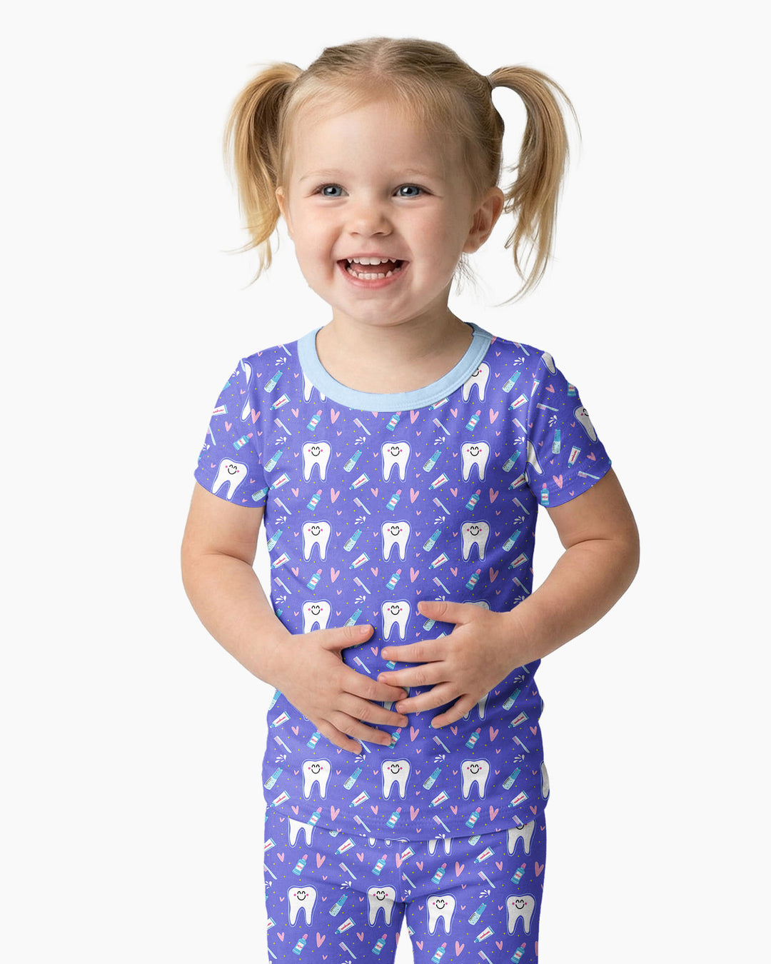 Brushing Teeth Bamboo Two-Piece Short Sleeve Pyjamas Set
