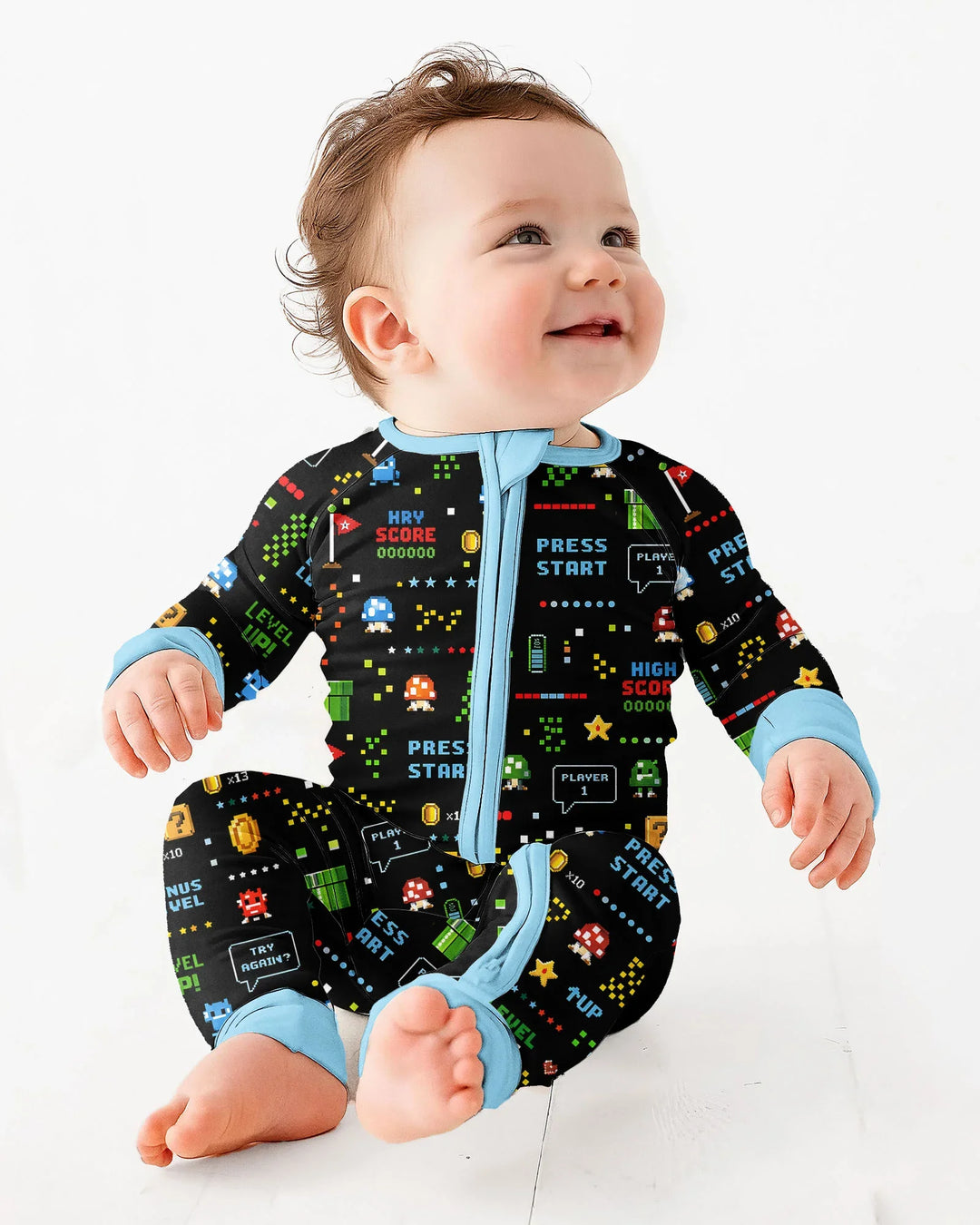 Pixel Game Lover Matching Bamboo Convertible Zippy