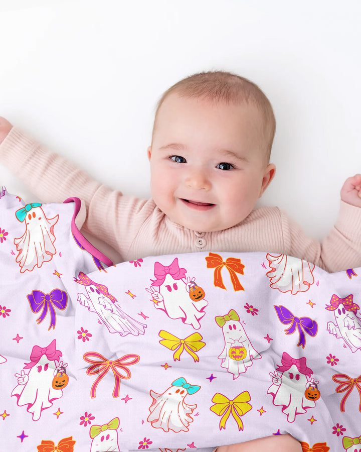 Coquette Ghost & Bow Bamboo Blanket