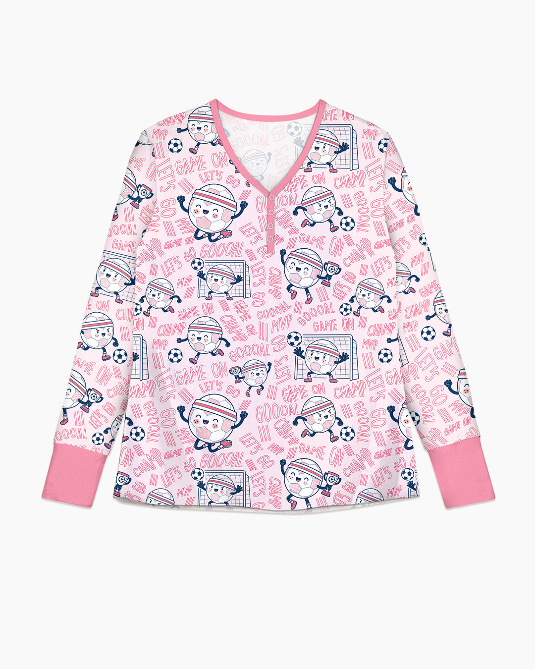 Happy Soccer Ball Family MatchingBamboo Women Pajama Set