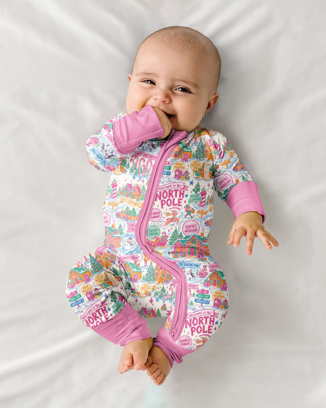 Pink North Pole Wonderland Bamboo Convertible Zippy