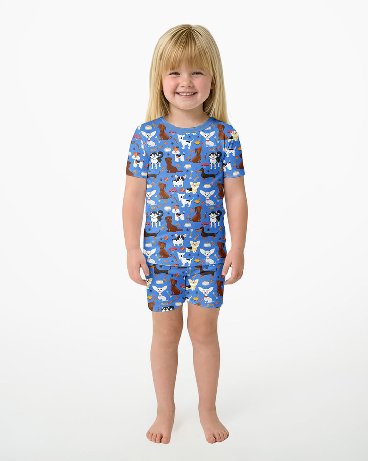 Dapper Dogs Bamboo Two Piece Short Sleeve Shorts Pyjamas Set