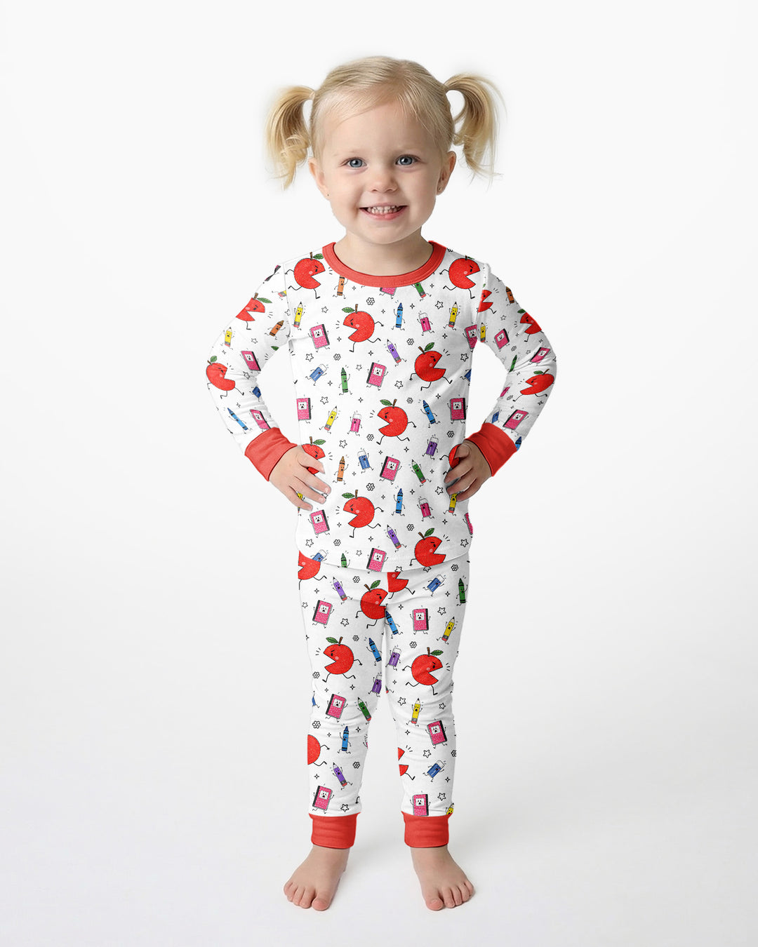 Back To School Chasing Bamboo Two Piece Long Sleeve Pajama Set