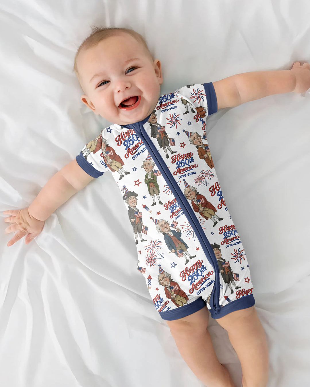 Party Like It's 1776 Family Matching Bamboo Shorty Zippy