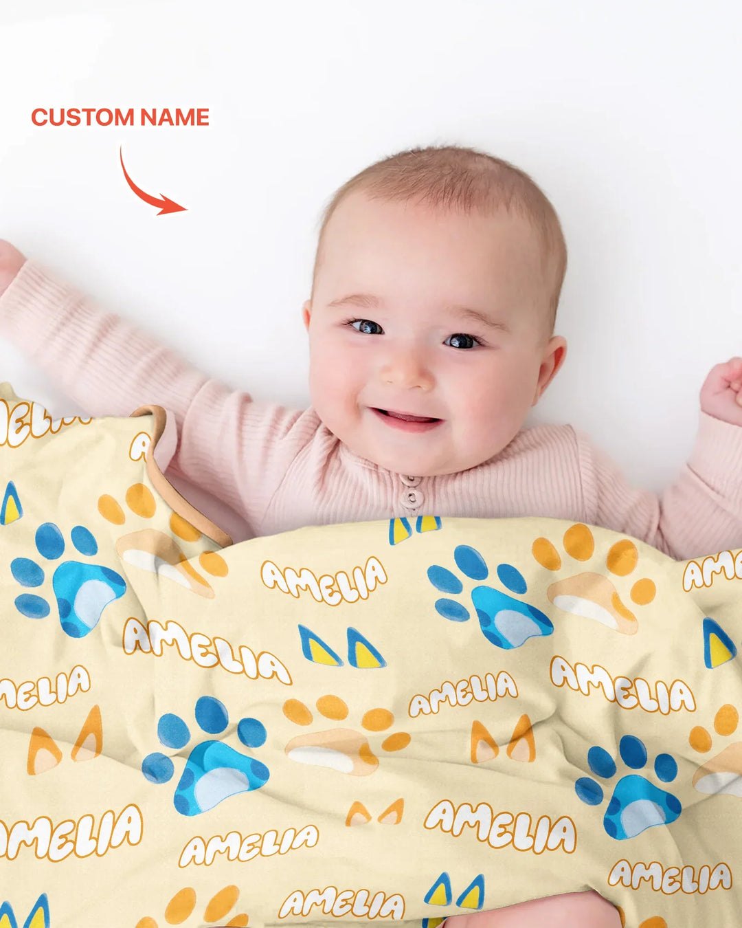 Custom Name Favourite Blue Dog Family Matching Bamboo Blanket