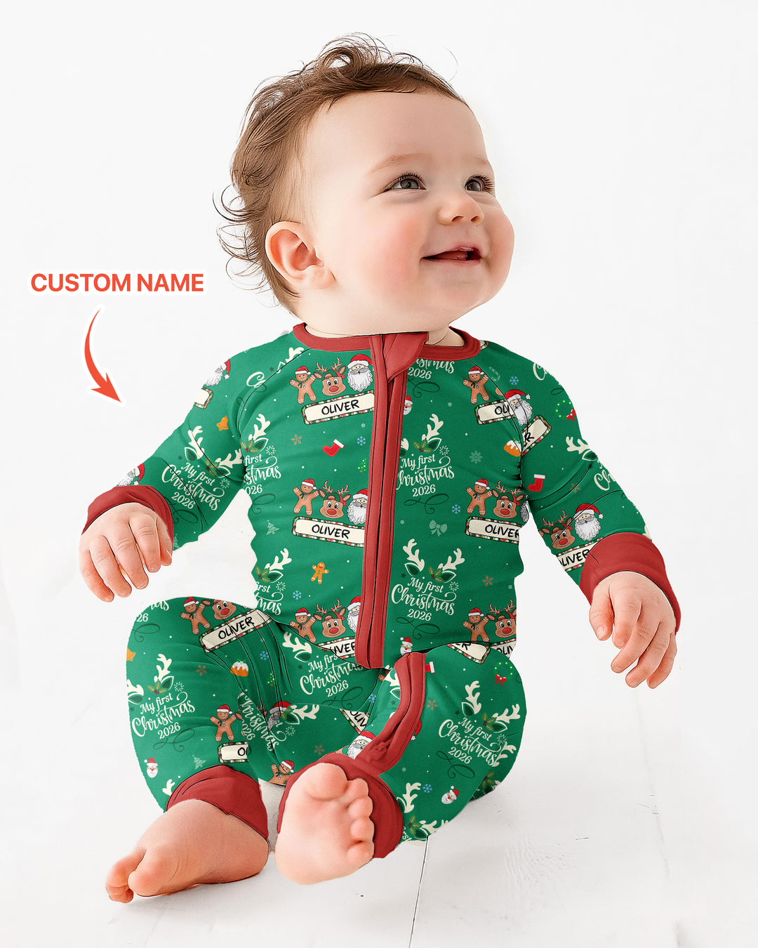 Custom Name Merry Christmas My Deer 2026 Bamboo Convertible Zippy
