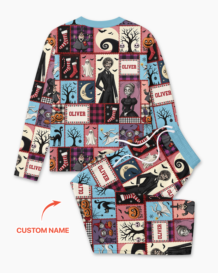 Vertical Halloween Bamboo Men's Pajama Set