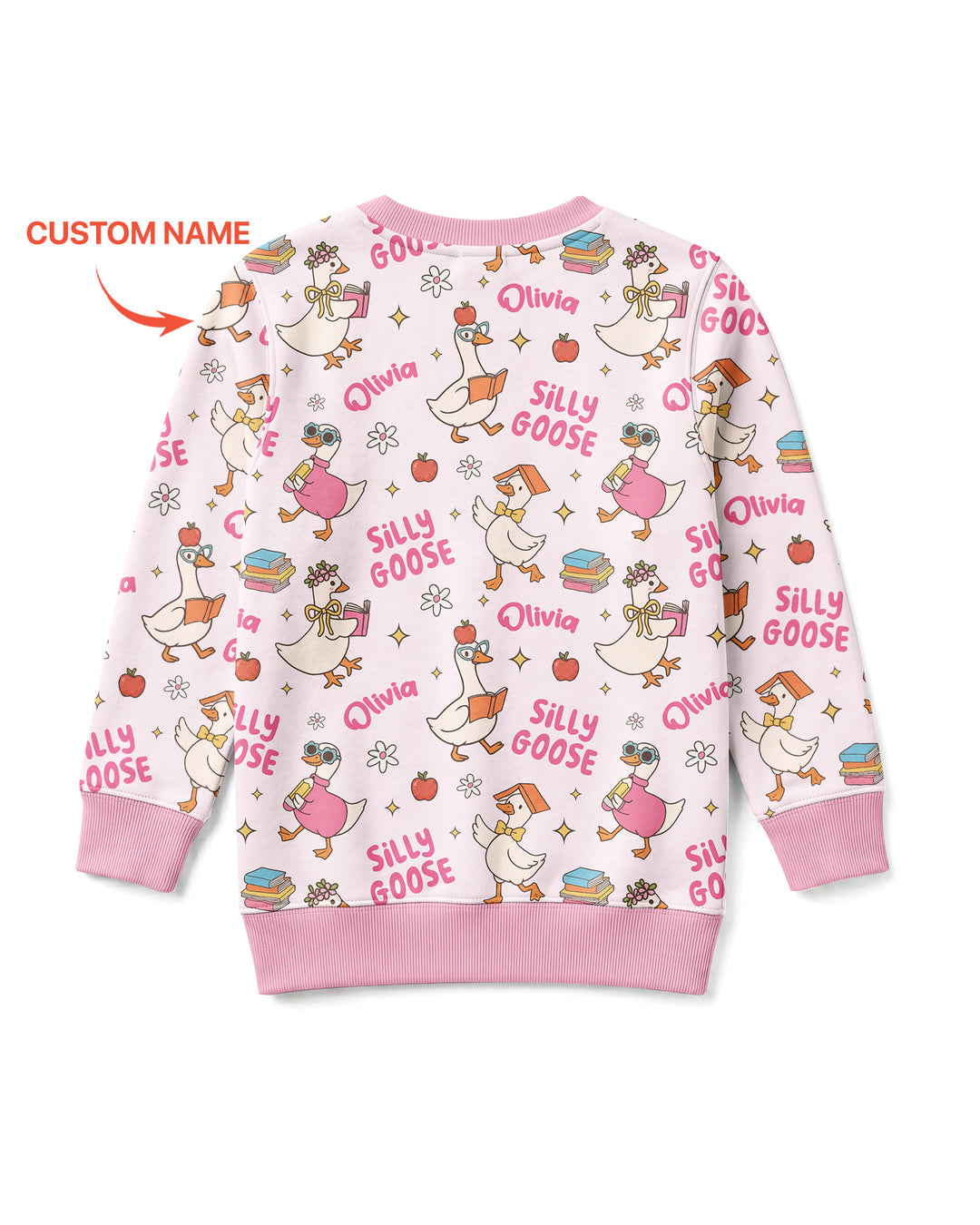 Custom Name Silly Goose Back to School Bamboo Crewneck Sweatshirt