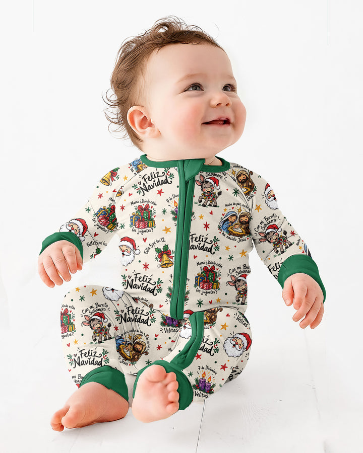 Whimsical Feliz Navidad Christmas Bamboo Convertible Zippy